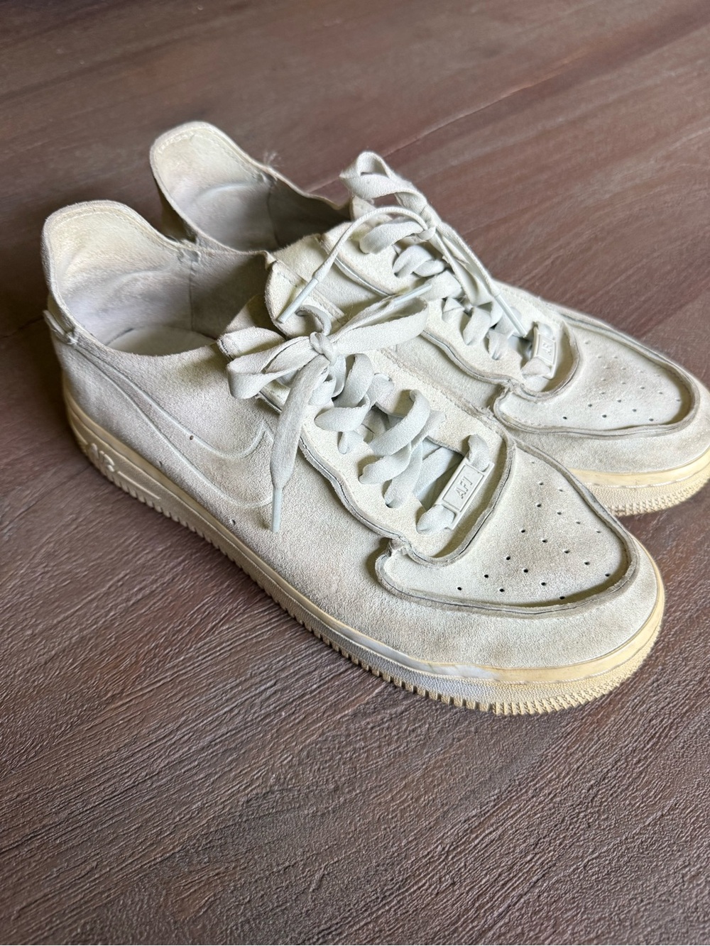 Nike Low-Top Suede Sneakers in Cream